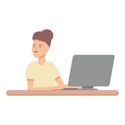 learn coding icon cartoon computer vector image