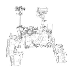mars rover rendering of 3d vector image