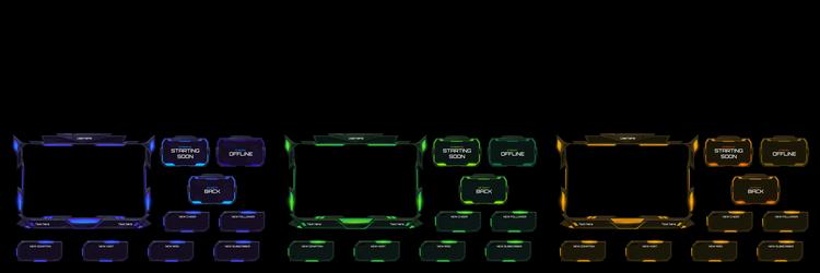 Neon Stream UI - Game Menu Overlay vector image