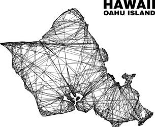 network irregular mesh oahu island map vector image