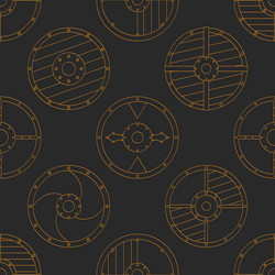 Seamless pattern with ancient shields vector