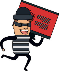 thief bad running with computer vector image