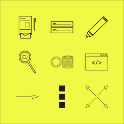 web linear icon set simple outline icons vector image
