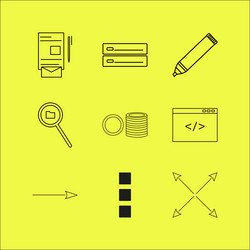 Web linear icon set simple outline icons vector