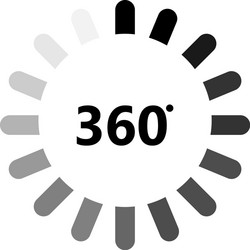 Angle 360 degrees icon view sign Royalty Free Vector Image