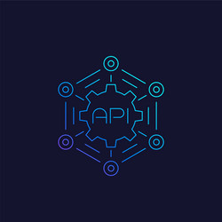 API Integration Line Icon vector image
