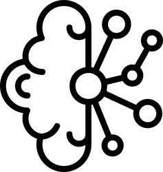 brain interface linear style icon design vector image