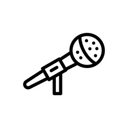 microphone icon thin linear style design isolated vector image