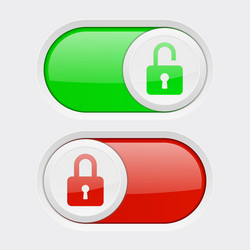 Red and Green Toggle Buttons vector image