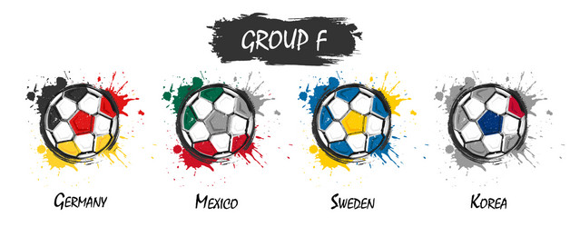 Vector Table of the Group Stage of the World Football Championship 2022.  Each Group is in a Different Color Stock Vector - Illustration of flag,  collection: 258235307