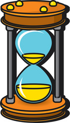 time sand glass cartoon vector