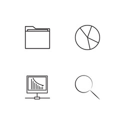 data analytics linear icons set simple outline vector image