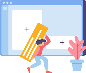 installing website blocks composition vector image