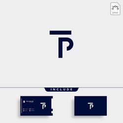 letter tp pt t p logo design simple vector