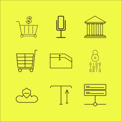 web linear icon set simple outline icons vector image