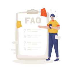 a list of questions for faq website page vector