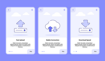 Fast upload stable connection download speed vector