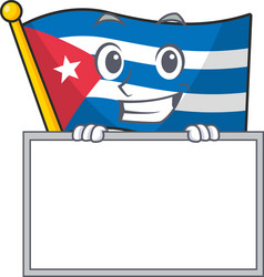 Flag cuba scroll cartoon character style grinning vector