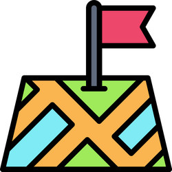 flag on map icon location and navigation vector image