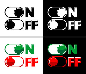 On and off toggle switch buttons vector