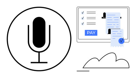 online payment and voice command integration vector image