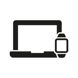 Smartwatch and laptop silhouette icon portable vector