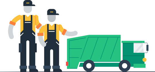 Truck with garbage container vector