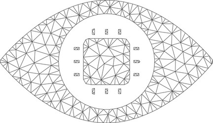 Bionic eye circuit mesh 2d model vector