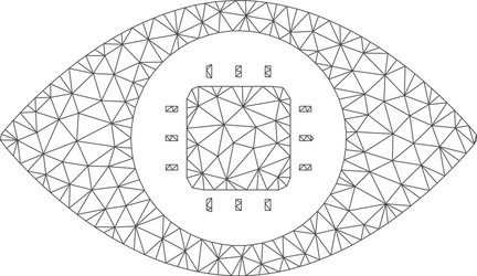 Bionic eye circuit mesh 2d model vector