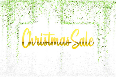 Christmas sale gold glitter confetti texture frame vector