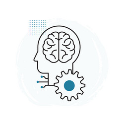 human brain with ai problem solving capabilities vector image
