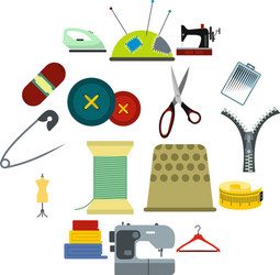 Sewing icon collection Royalty Free Vector Image