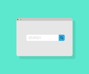 simple browser window with search bar for ui flat vector