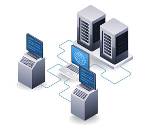 web data server network control flat isometric 3d vector image