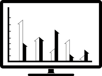 business graph on a computer screen vector image