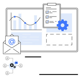 data analysis dashboard with charts checklist vector image