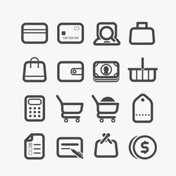 different shopping icons set vector