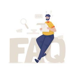faq information guides blogger website page vector image