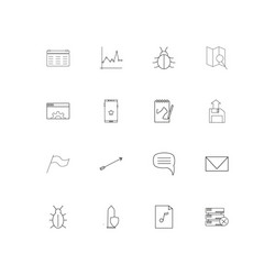 internet technologies simple linear icons set vector image