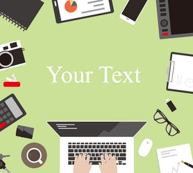 man working at the table flat design vector image