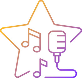 Open microphone shows gradient linear icon vector