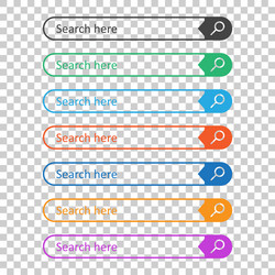search bar field set interface elements vector image