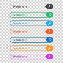 Search bar field set interface elements vector