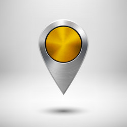 technology map pointer with gold metal texture vector image