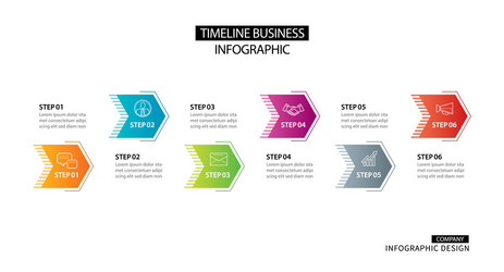6 arrow infographic with abstract template vector image