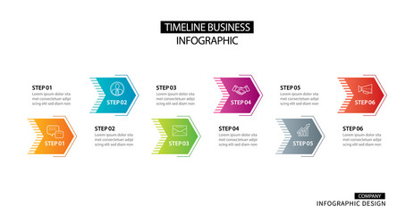 6 arrow infographic with abstract template vector