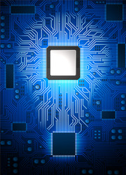 Abstract Computer Chip with Lightbulb vector image