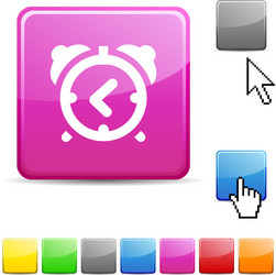 alarm-clock glossy button vector image