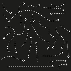 arrow path set dotted direction lines navigation vector image