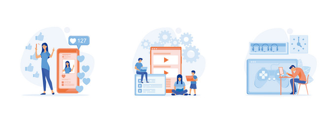 digital overload concept likes and screen vector image